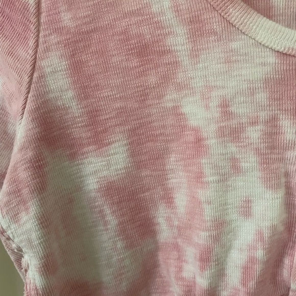 Pink tie dye Henley top from LoveShackFancy - Picture 3 of 5